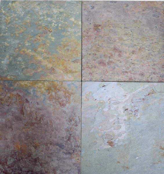 PEACOCK Multi Color indischer Bunt Schiefer 60x40 cm Naturstein Platten Boden 