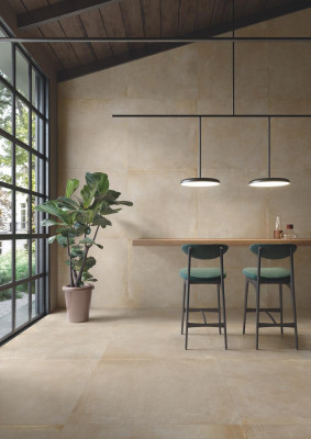 Keramik Fliese Noord in Beton-Optik 120 x 60 x 0,9 cm / Gold